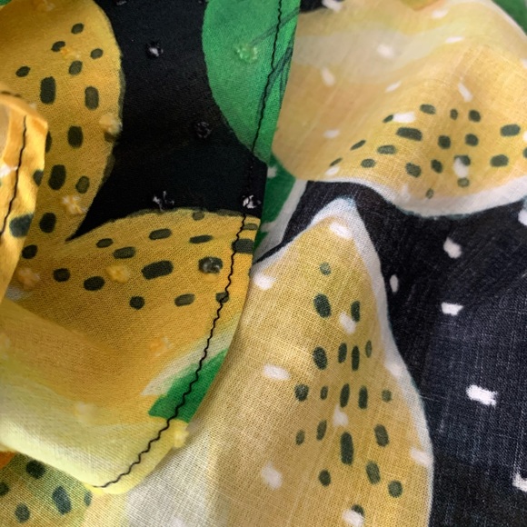 Anthropologie Farm Rio Sunflower Lemon Wrap Skirt - Picture 13 of 14